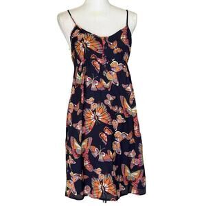 Navy butterfly babydoll sundress, medium, whimsical, colorful,‎ Y2K, fairycore